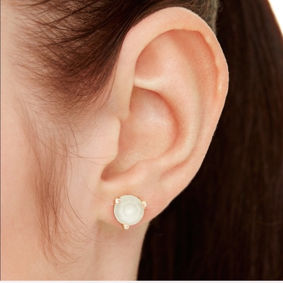 NWT Kate Spade 14k rosegold pearl stud earrings - Picture 3 of 4